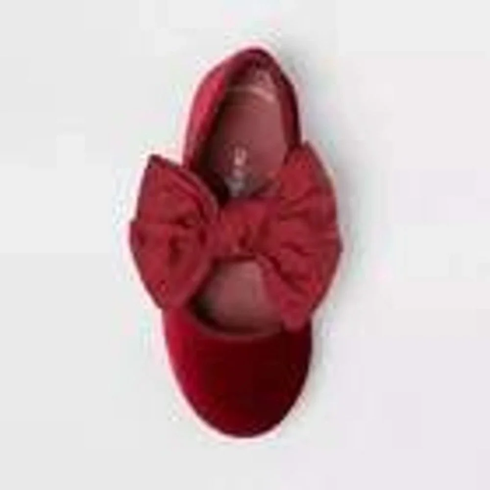 Toddler Girls Cat & Jack Chloe Mary Jane Flats Red Size 11T New With Tags